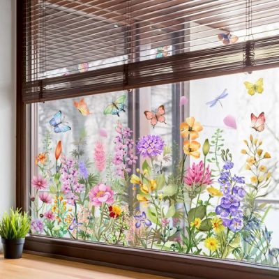 Živahna cvetlična nalepka za okno | FLORASTIK